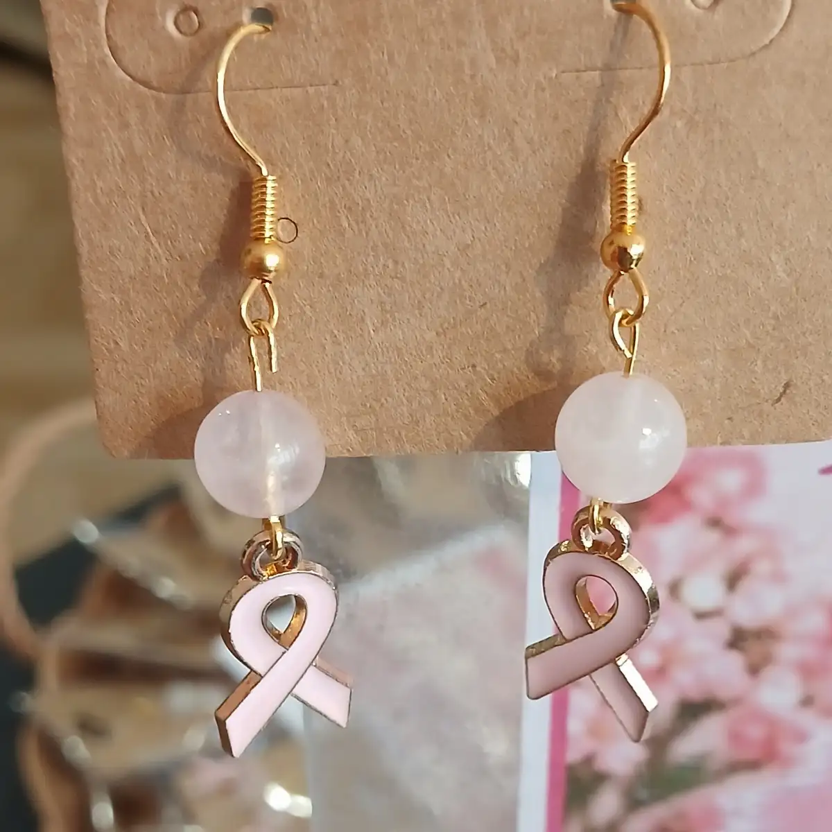 Boucle d'oreilles Octobre Rose